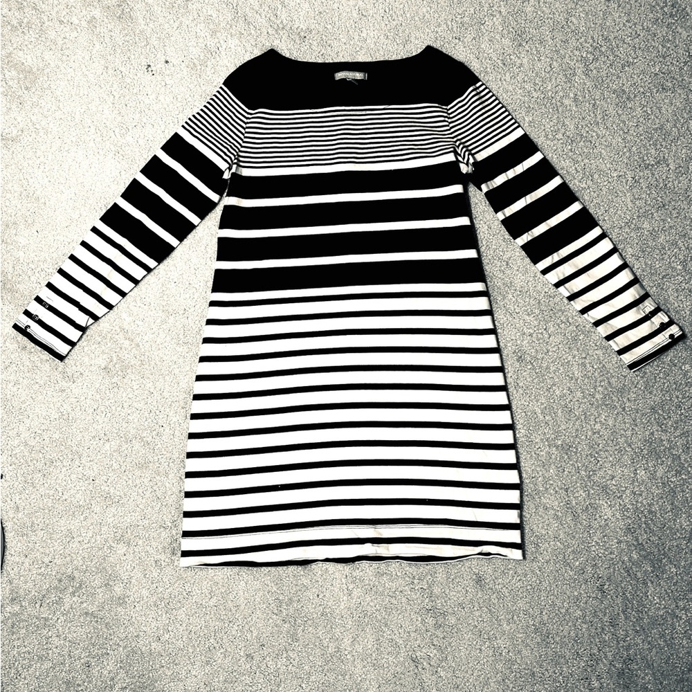 Banana Republic Black and White Striped Dress